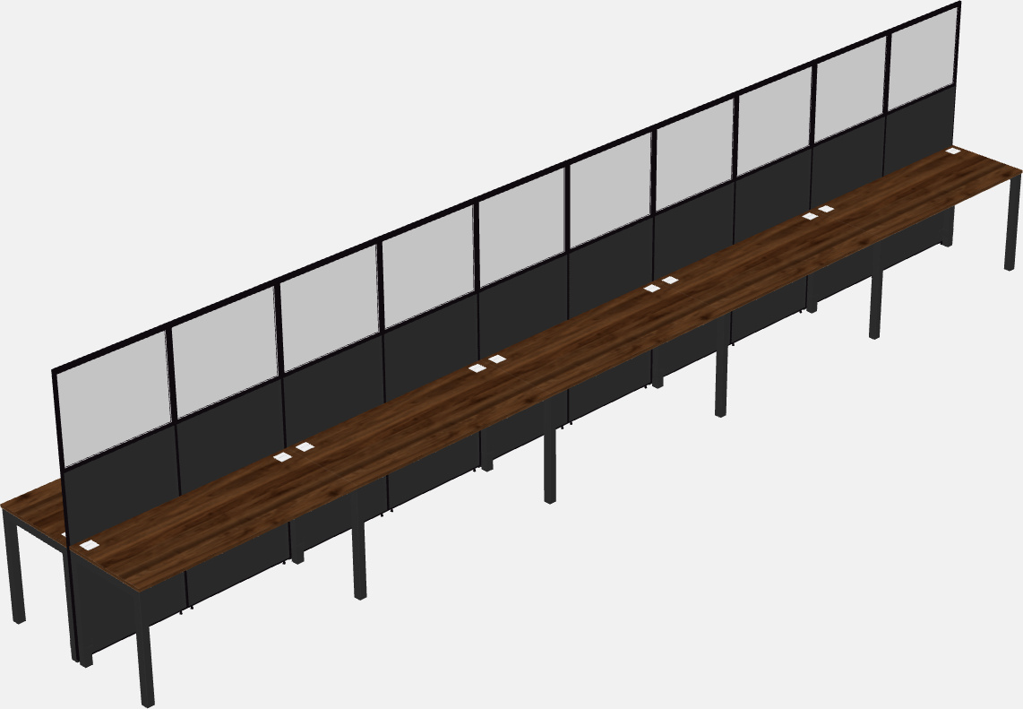 Cubículo rectangular compartido