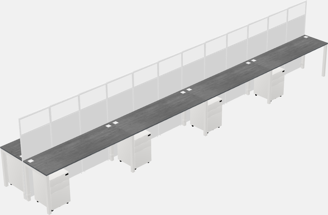 Cubículo rectangular compartido