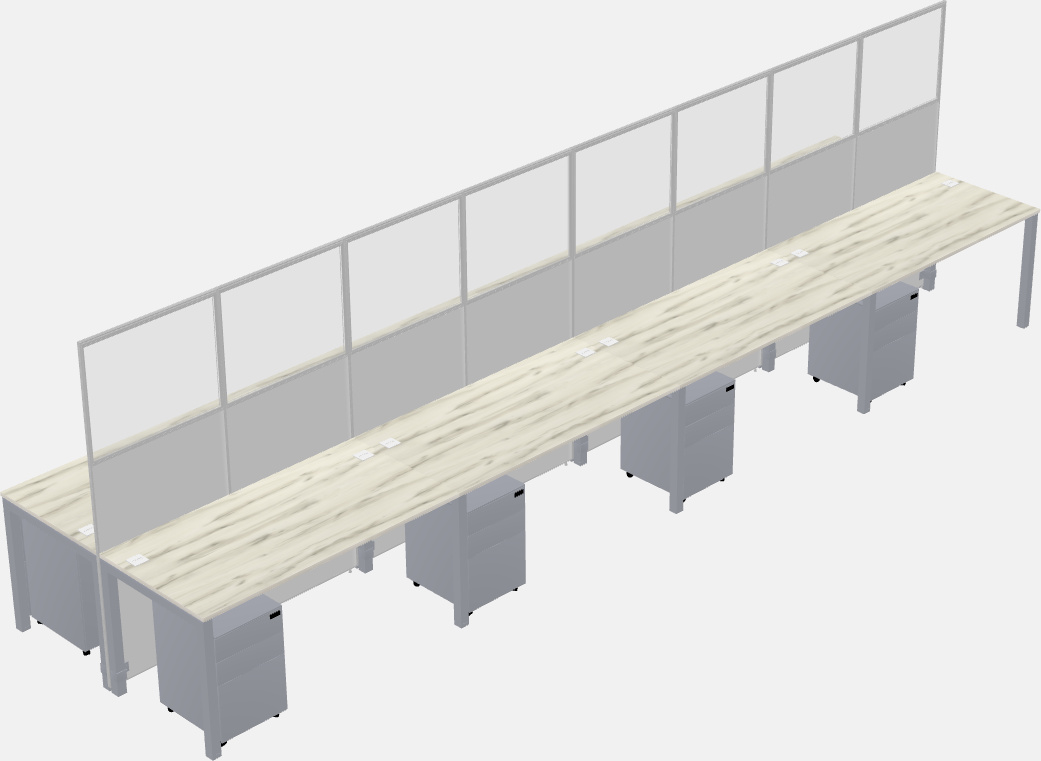 Cubículo rectangular compartido