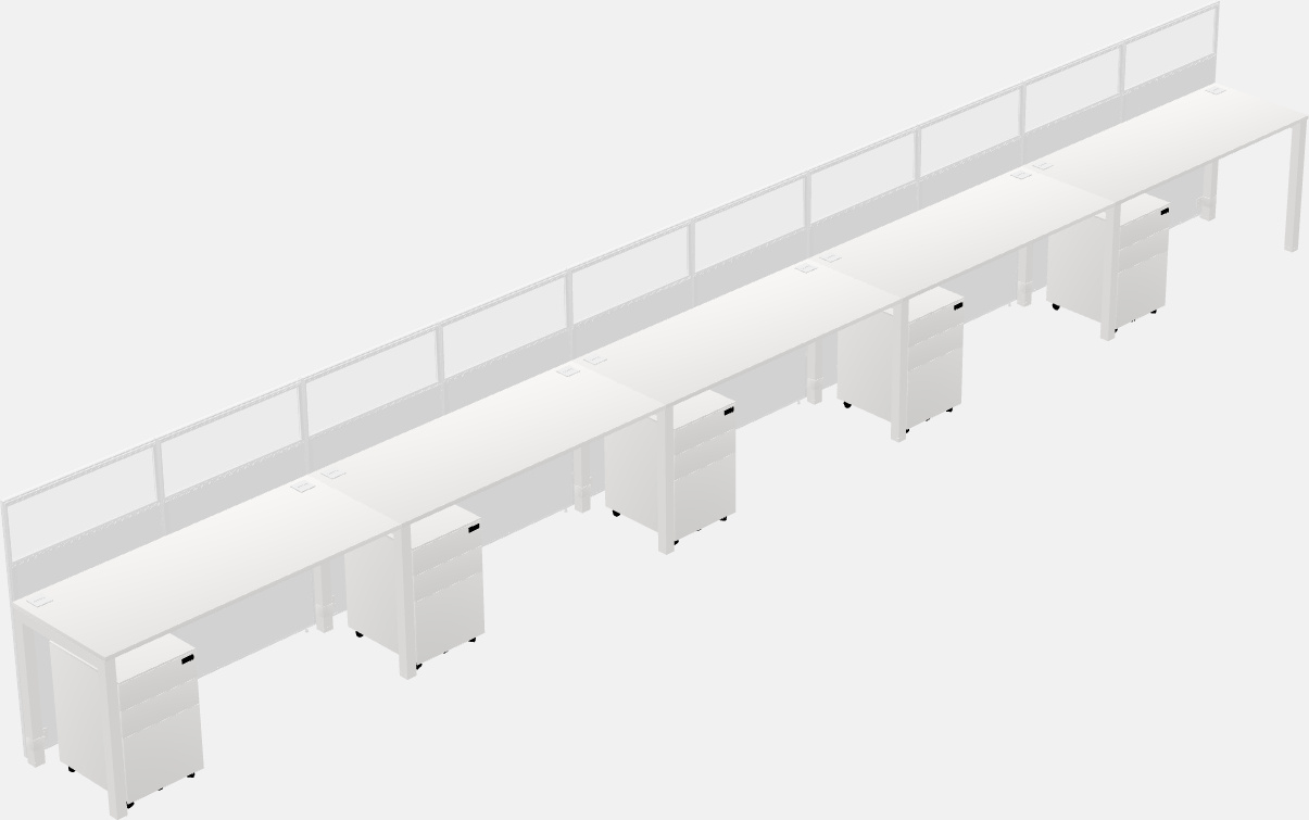 Cubículo rectangular compartido