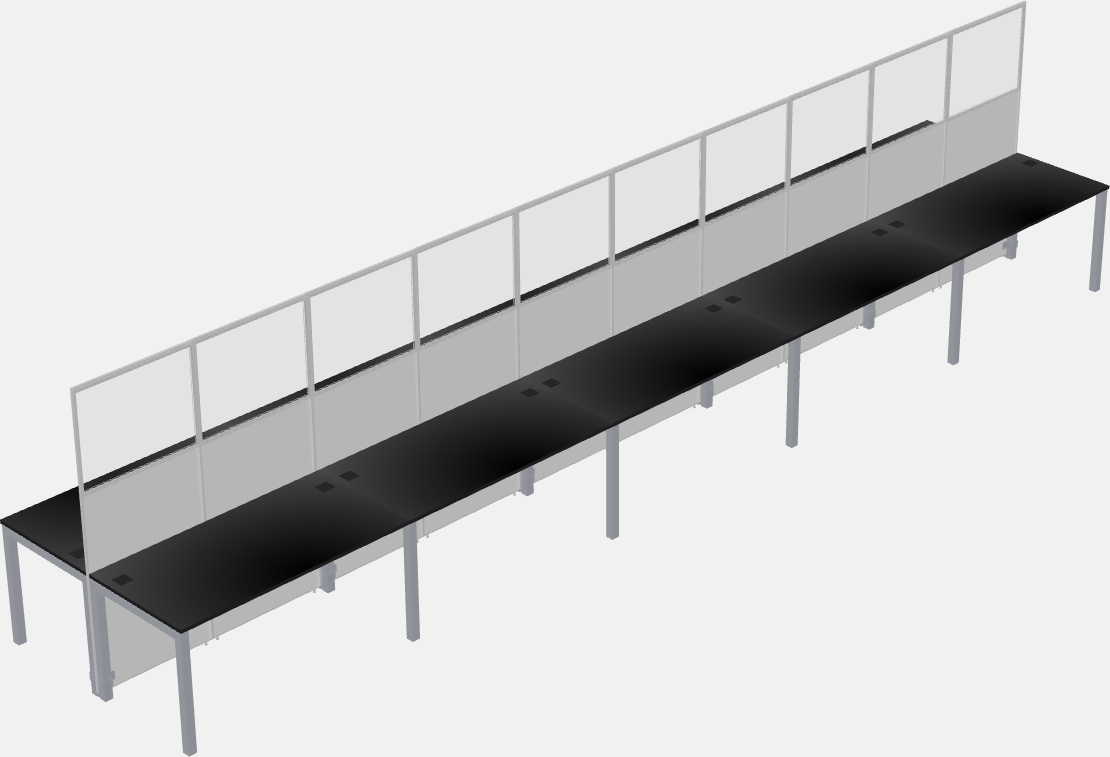 Cubículo rectangular compartido