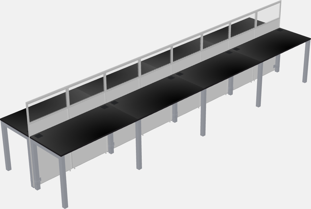 Cubículo rectangular compartido