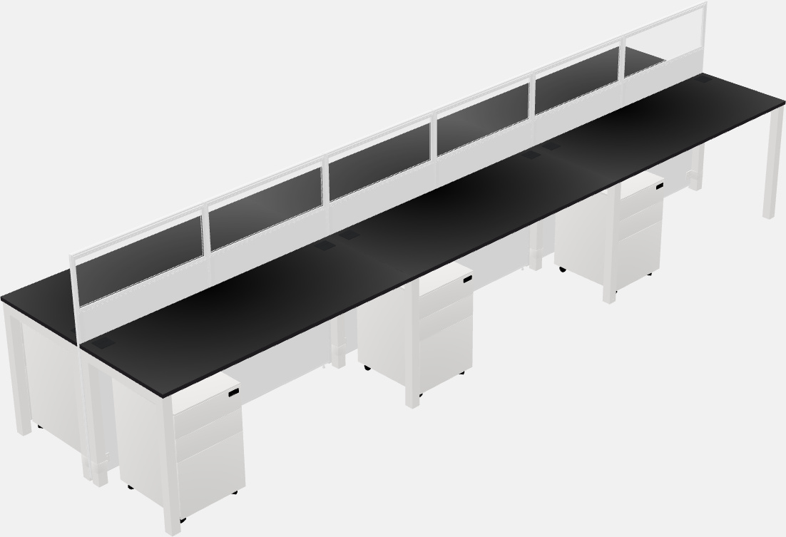 Cubículo rectangular compartido