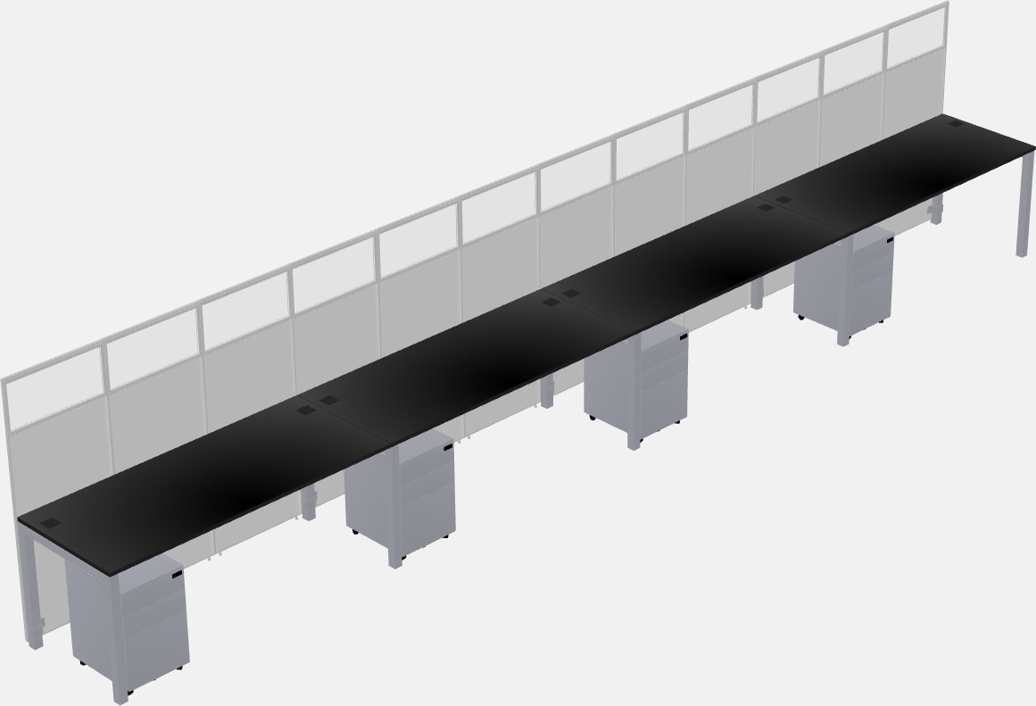 Shared rectangular cubicle