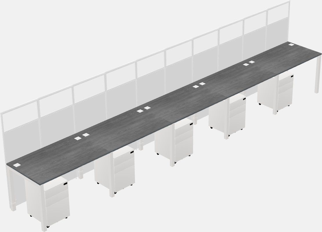 Cubículo rectangular compartido