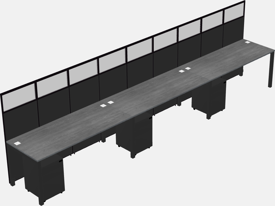 Cubículo rectangular compartido