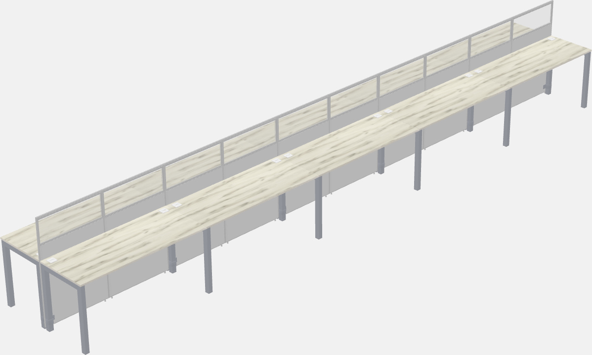 Cubículo rectangular compartido