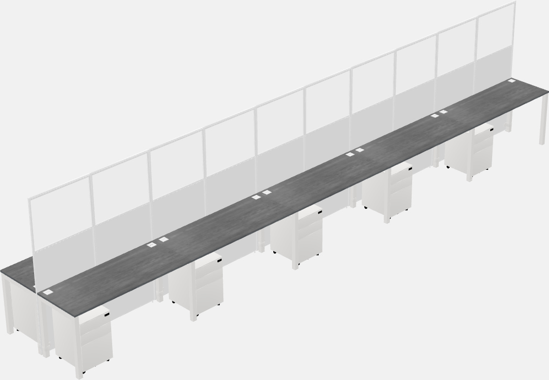 Cubículo rectangular compartido