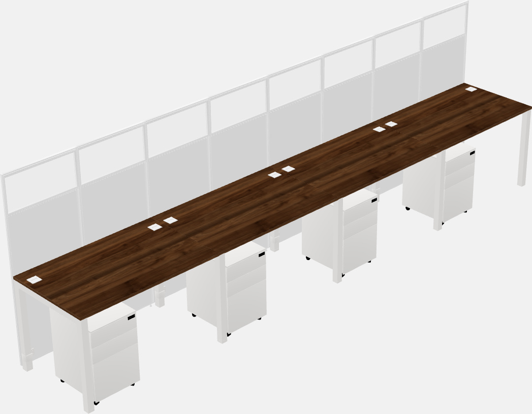 Cubículo rectangular compartido