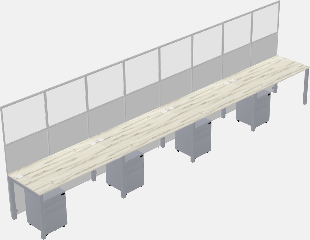 Cubículo rectangular compartido