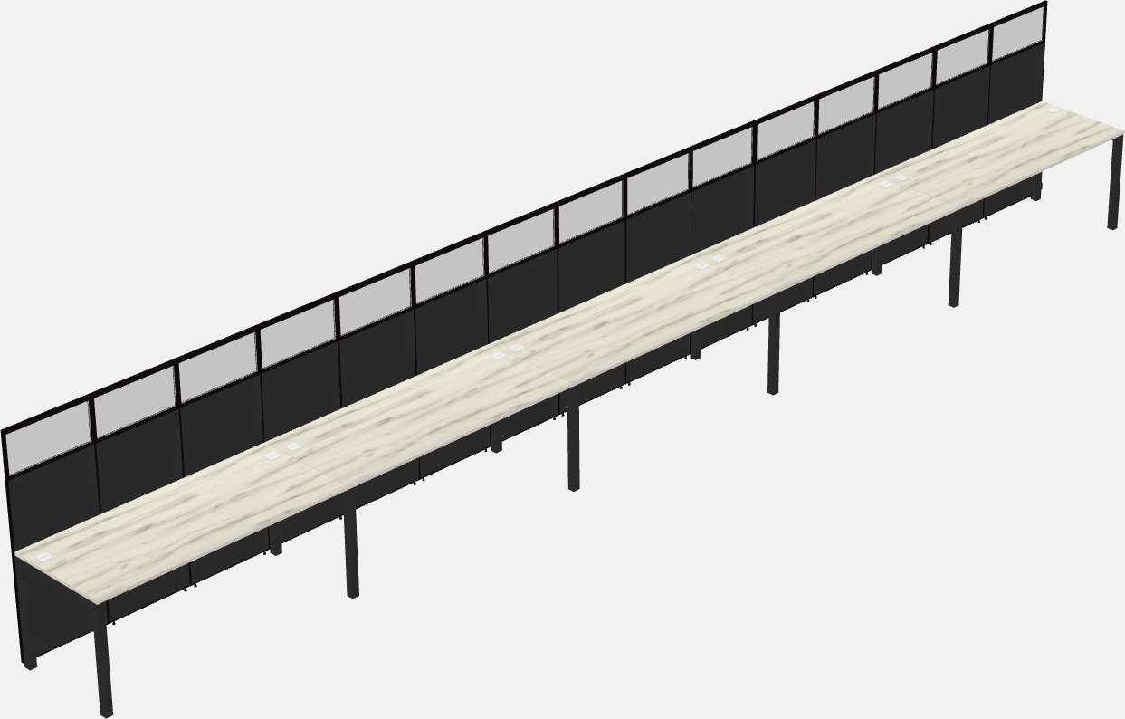 Cubículo rectangular compartido