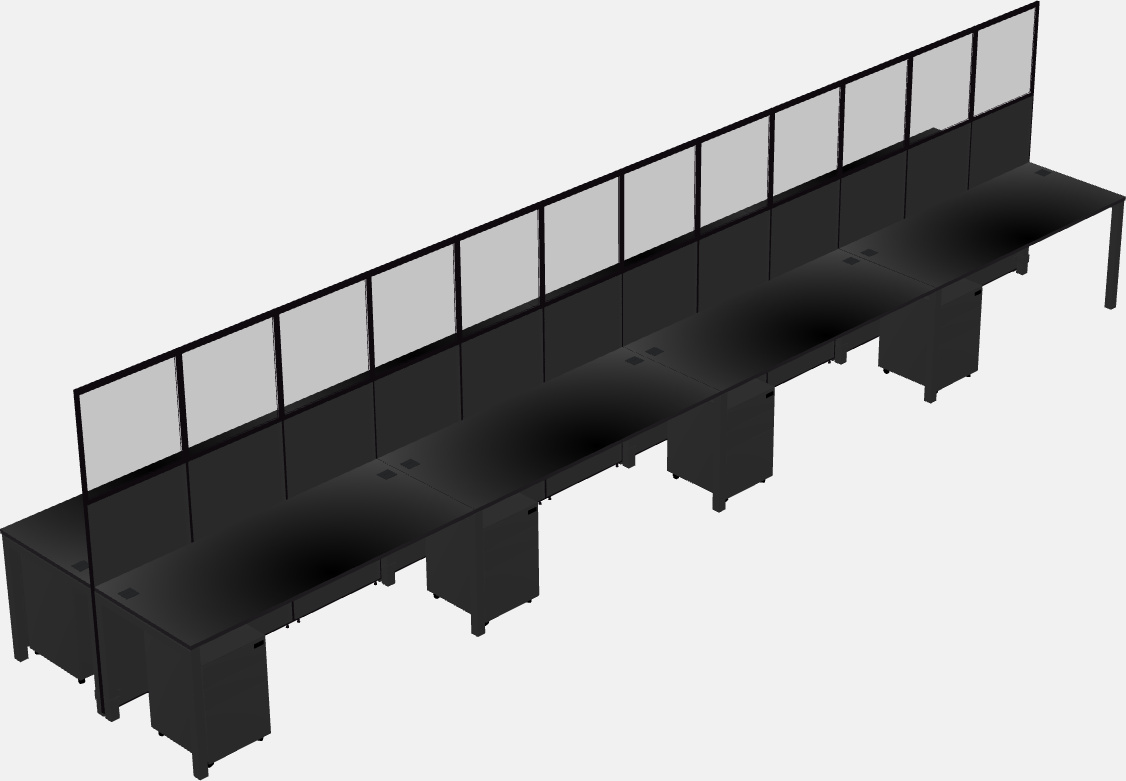 Cubículo rectangular compartido