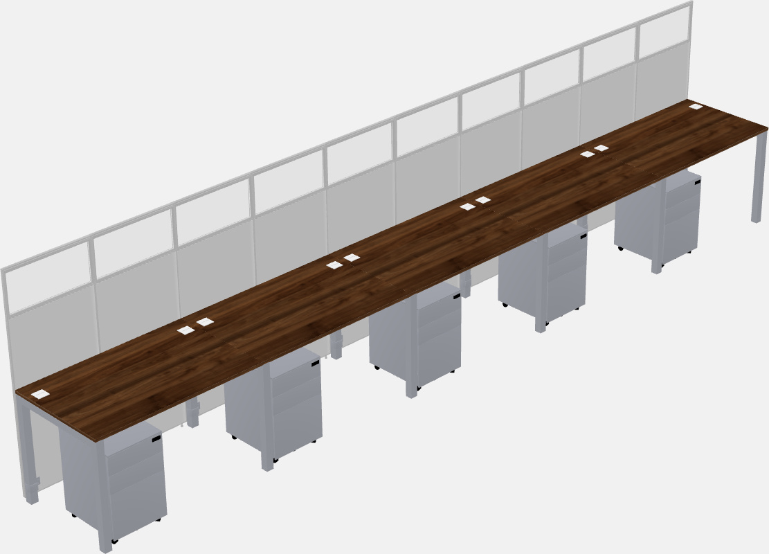 Cubículo rectangular compartido