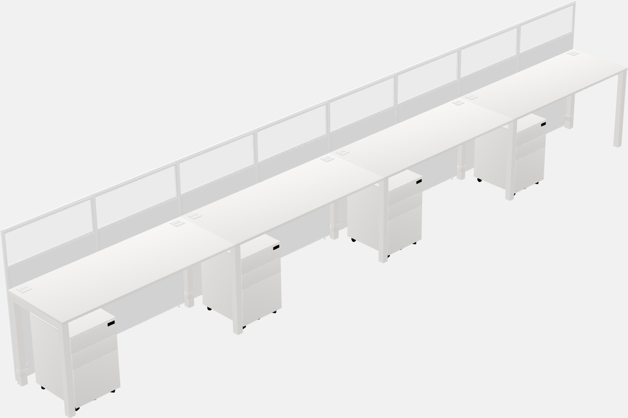 Cubículo rectangular compartido