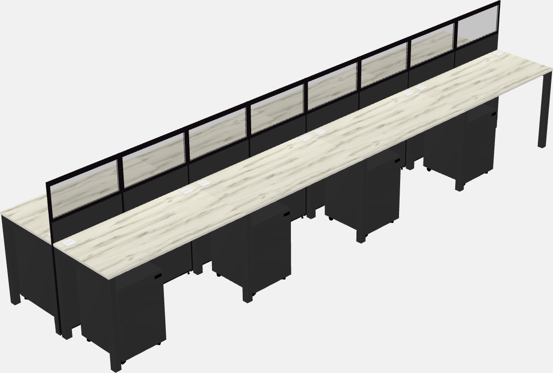 Cubículo rectangular compartido