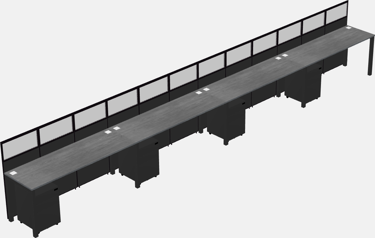 Cubículo rectangular compartido