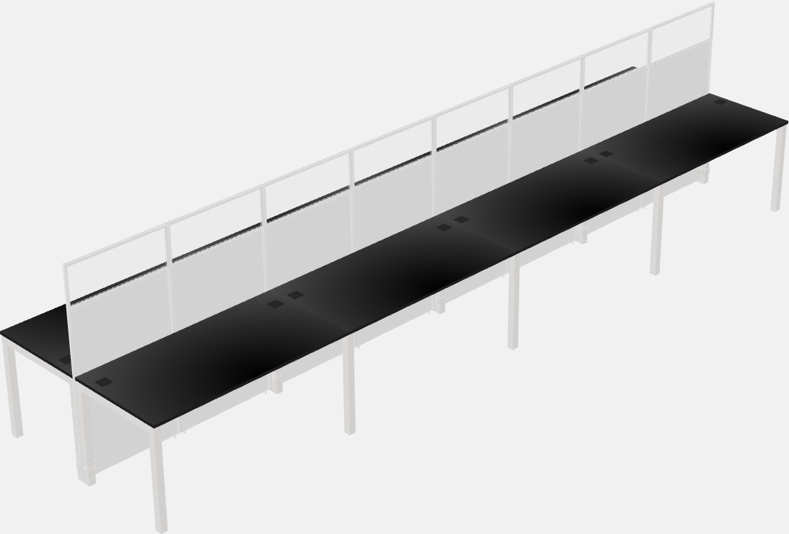 Cubículo rectangular compartido