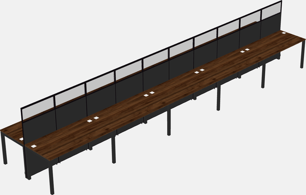 Cubículo rectangular compartido