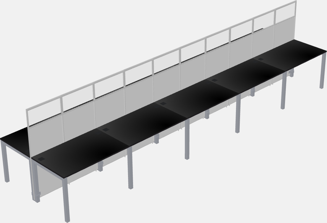 Cubículo rectangular compartido