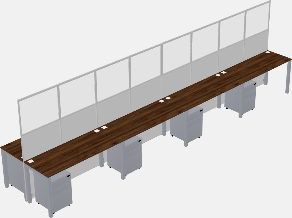 Cubículo rectangular compartido