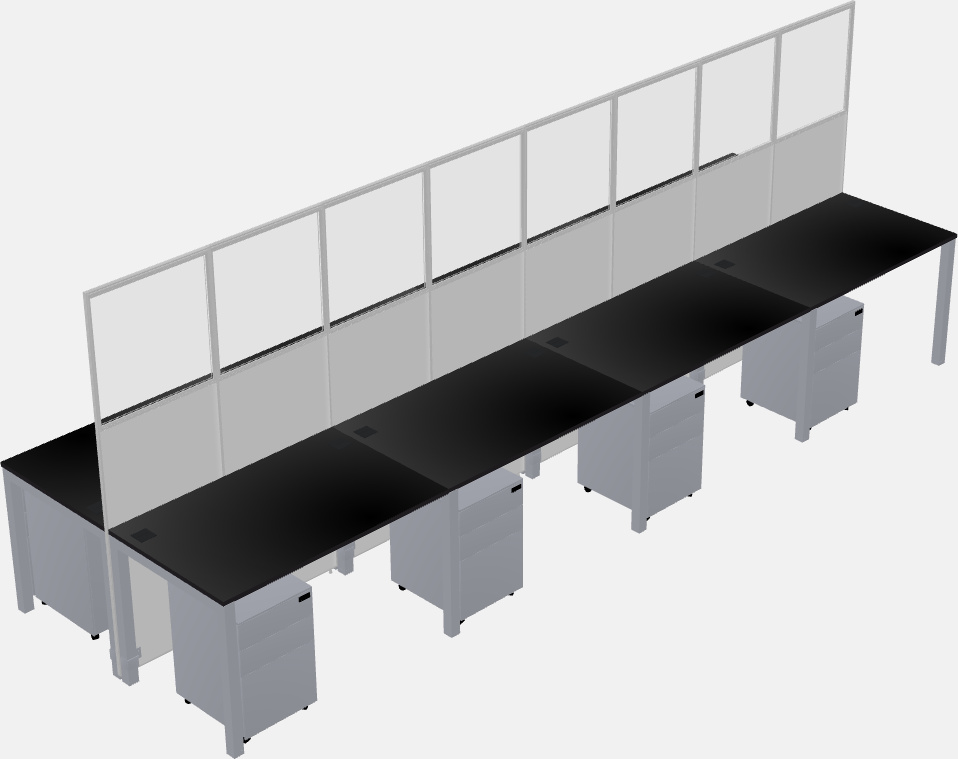 Cubículo rectangular compartido