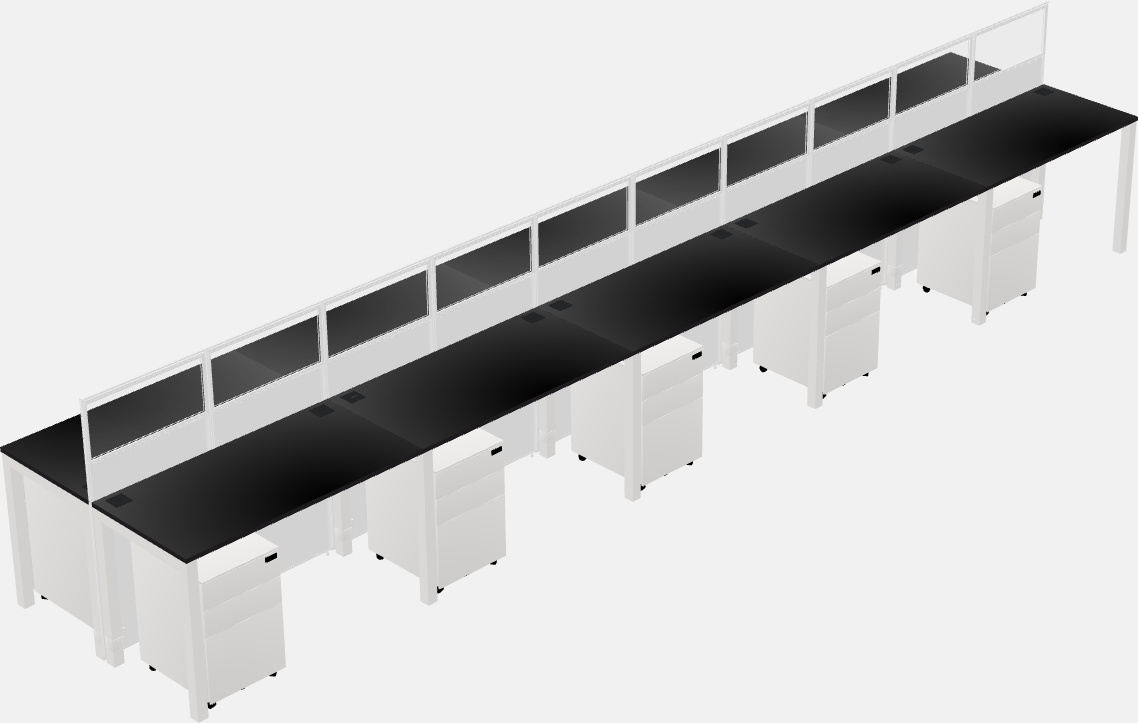 Cubículo rectangular compartido