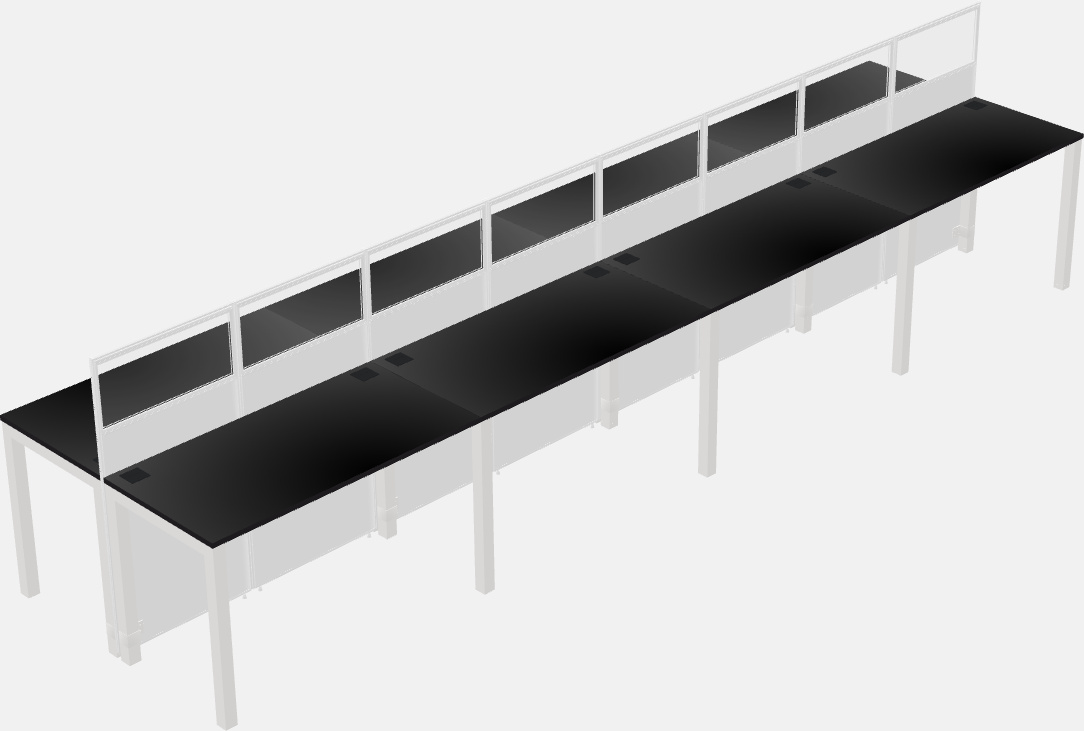 Cubículo rectangular compartido