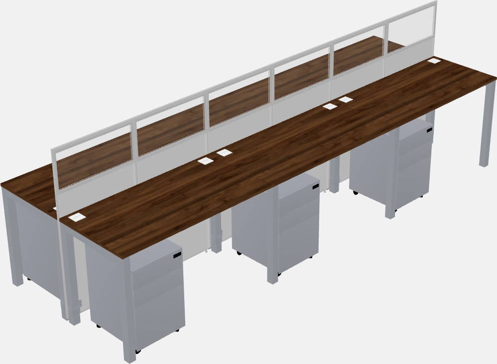 Cubículo rectangular compartido