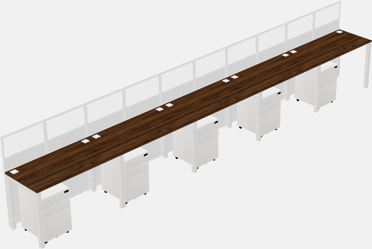 Cubículo rectangular compartido