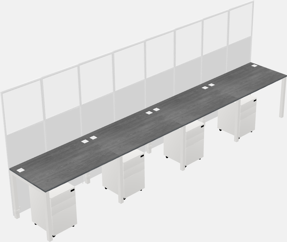 Cubículo rectangular compartido