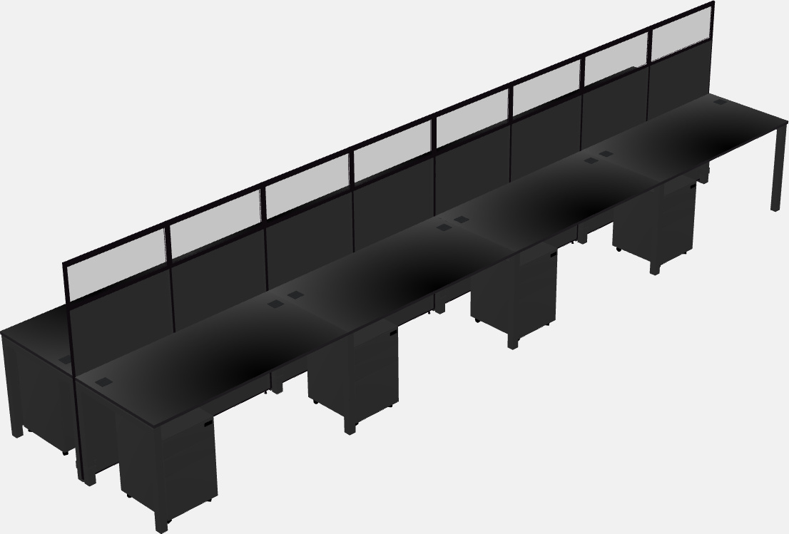 Cubículo rectangular compartido