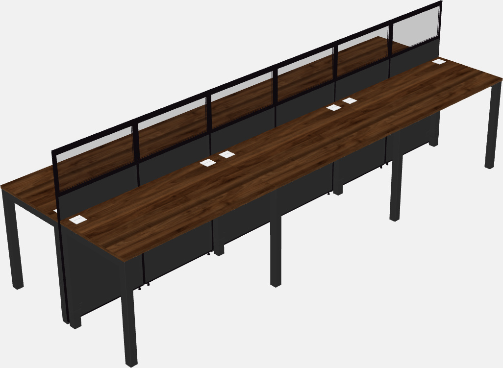 Cubículo rectangular compartido