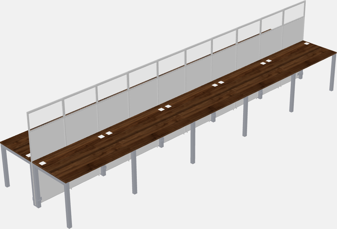 Cubículo rectangular compartido