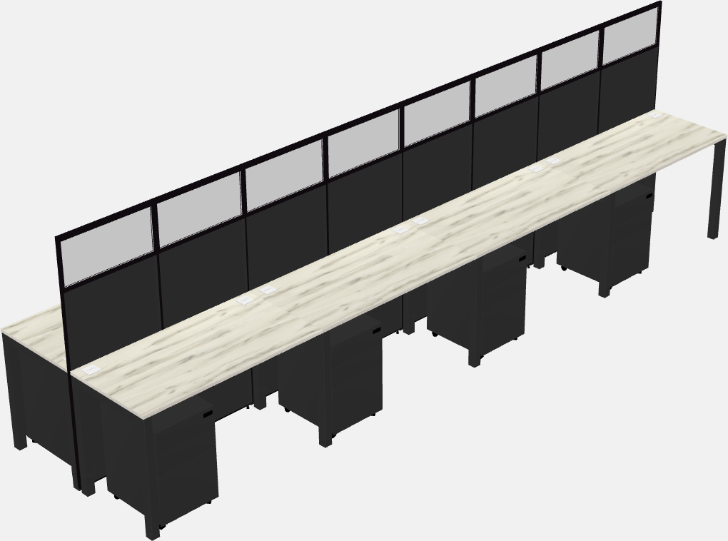 Cubículo rectangular compartido