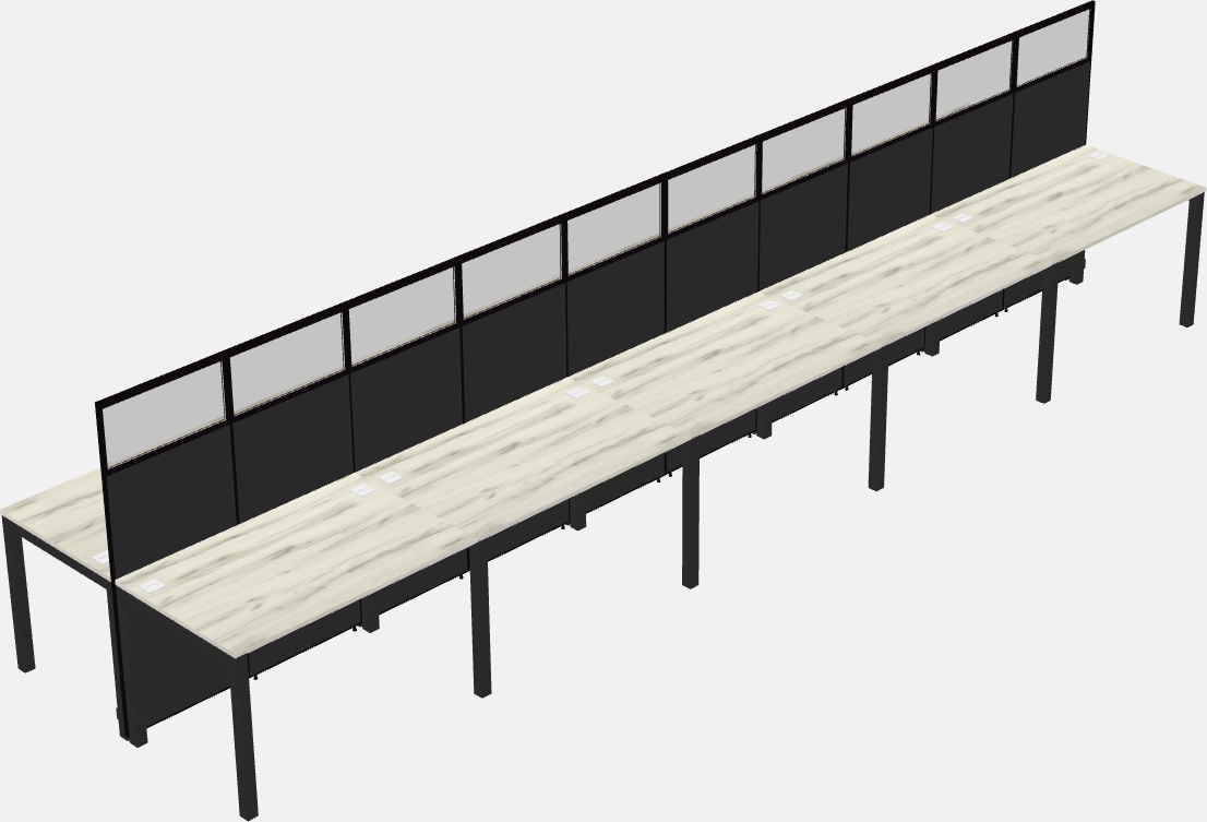 Cubículo rectangular compartido