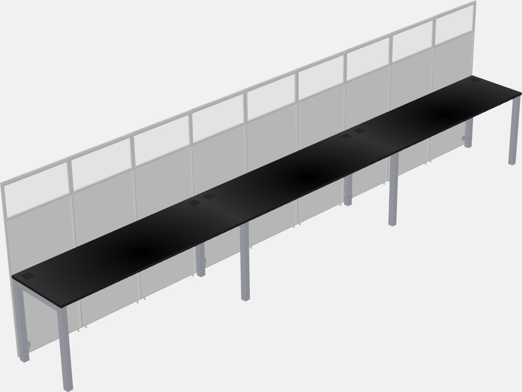 Cubículo rectangular compartido