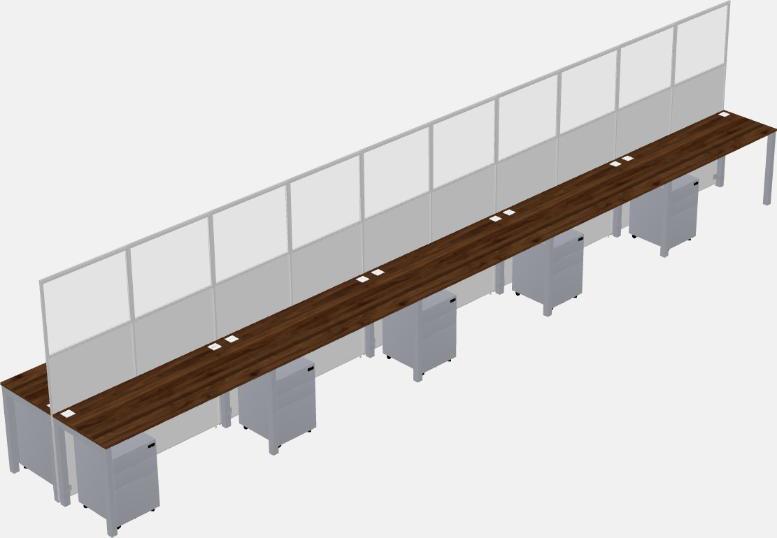 Cubículo rectangular compartido