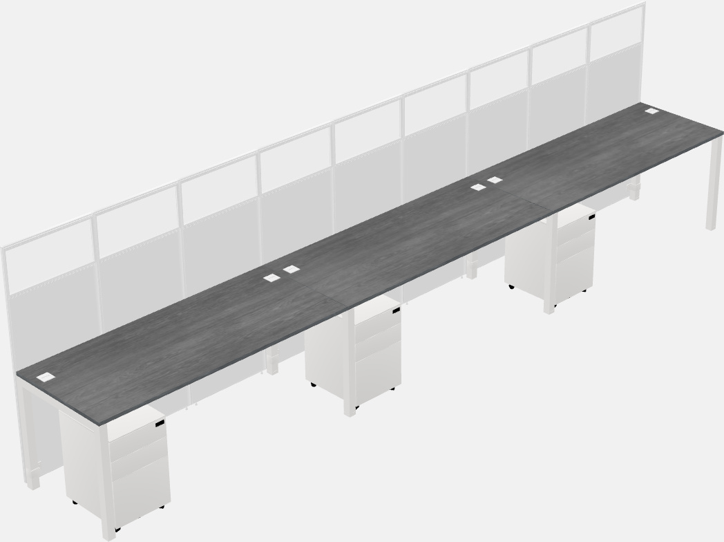 Cubículo rectangular compartido