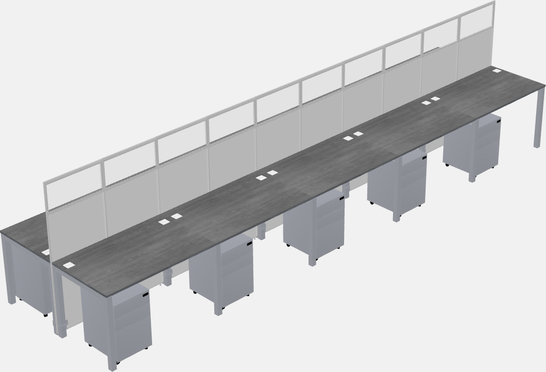 Shared rectangular cubicle