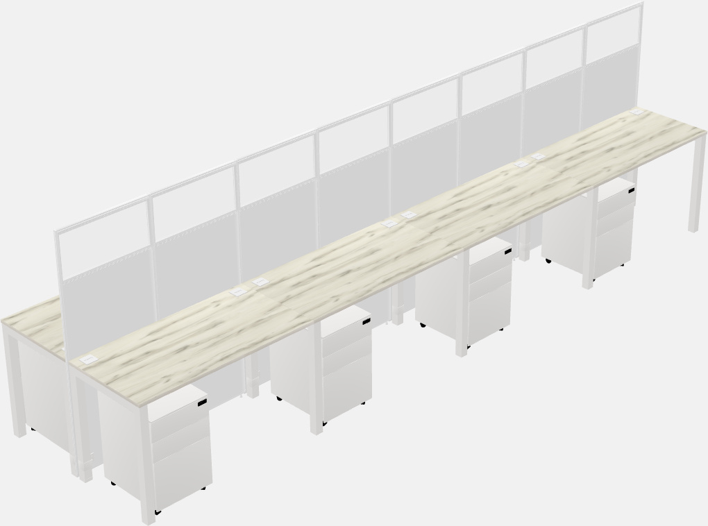 Cubículo rectangular compartido