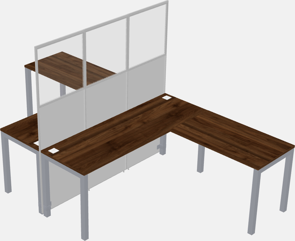 Nakabahaging l-shaped na cubicle