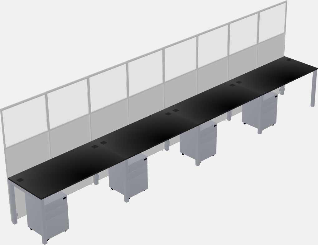 Cubículo rectangular compartido