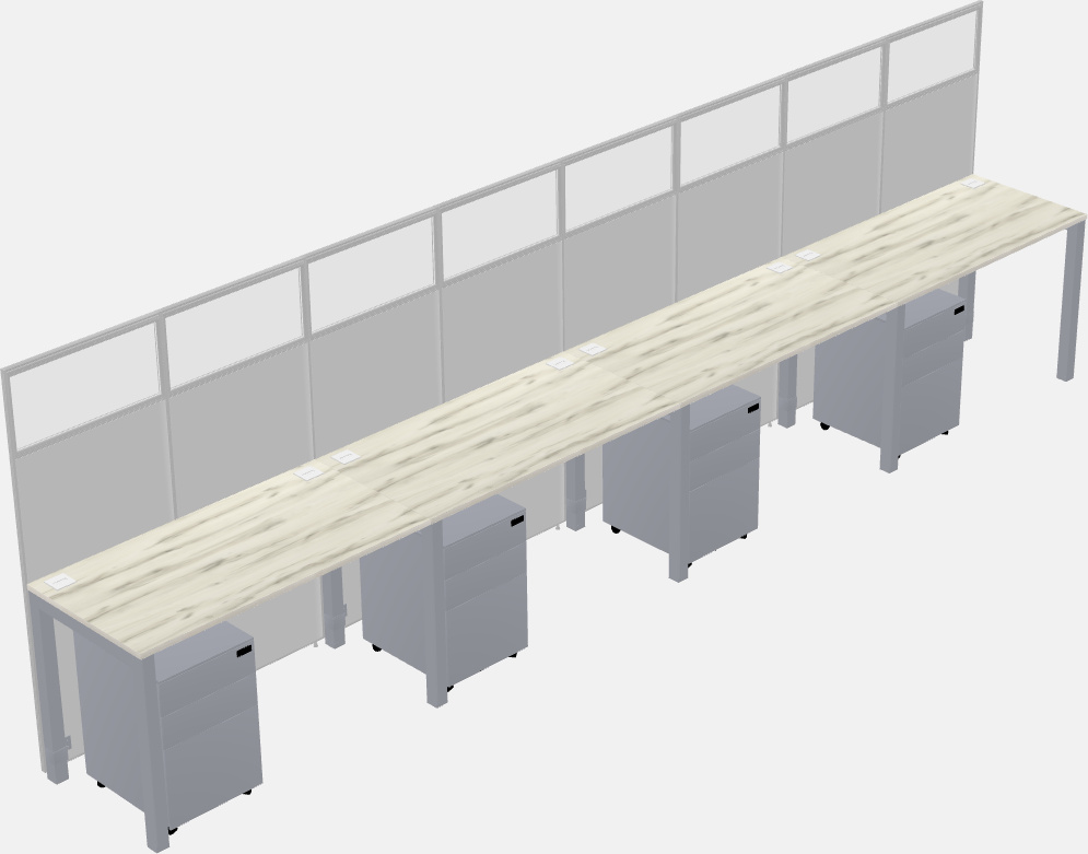 Cubículo rectangular compartido