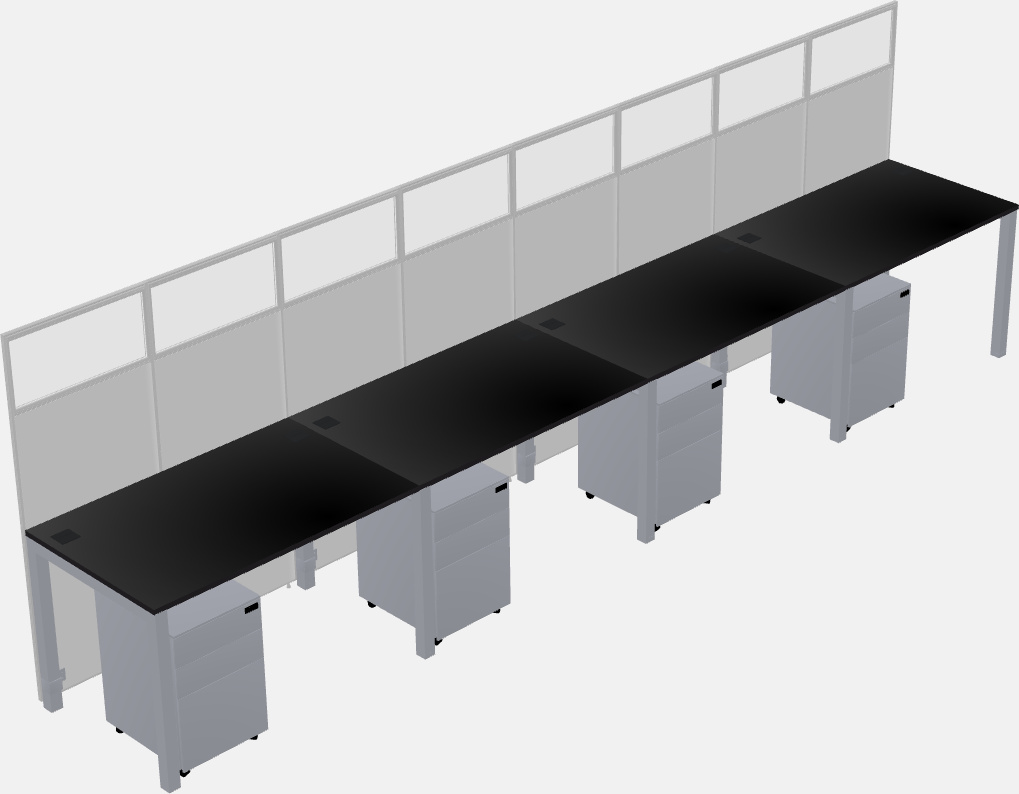 Shared rectangular cubicle