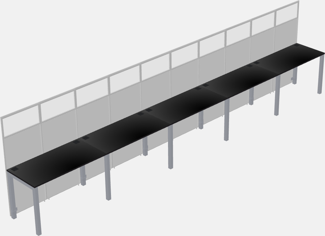 Cubículo rectangular compartido