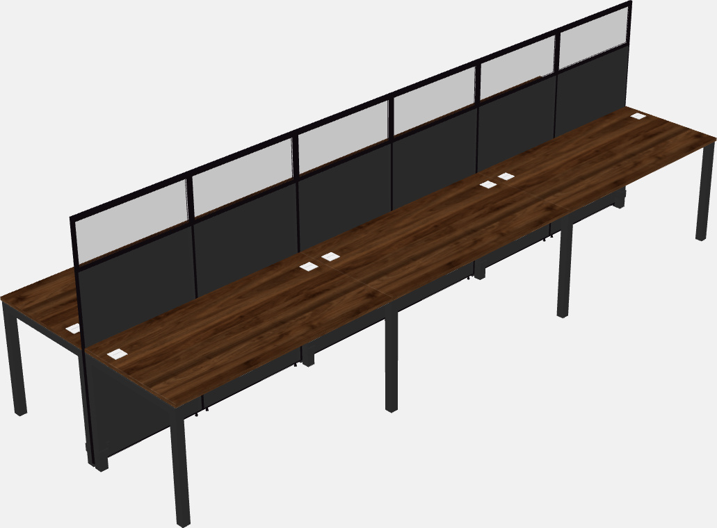 Cubículo rectangular compartido