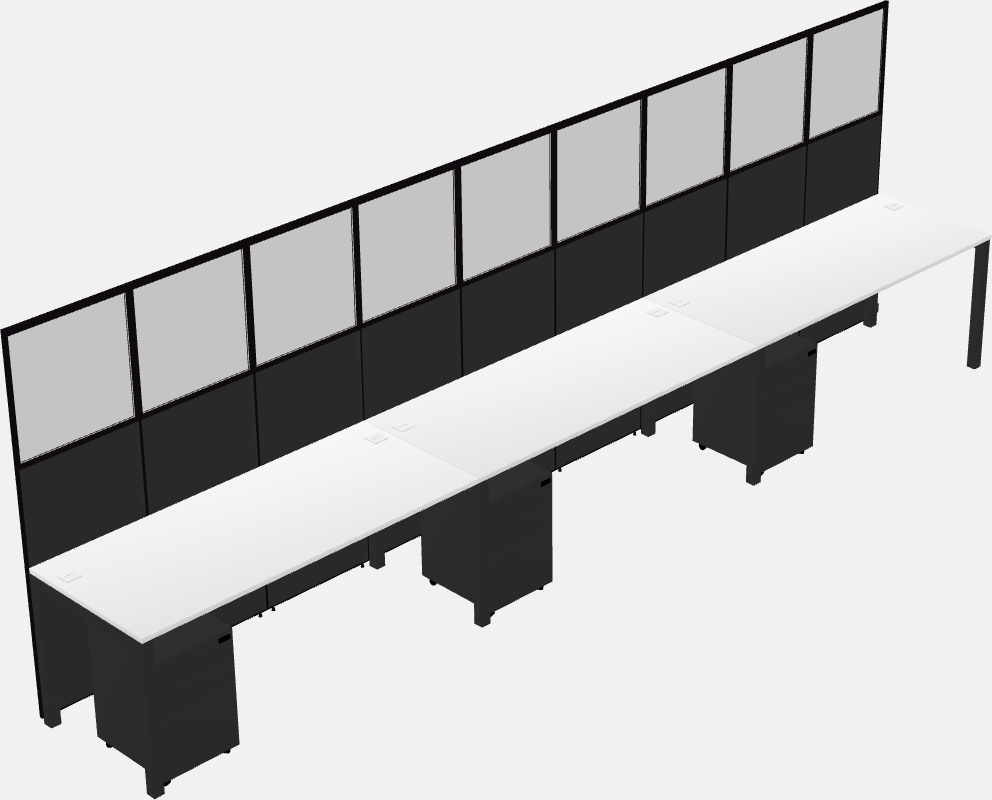 Cubículo rectangular compartido