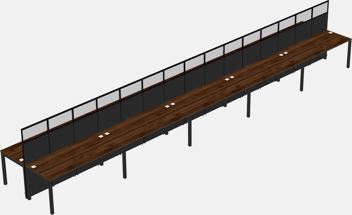 Cubículo rectangular compartido