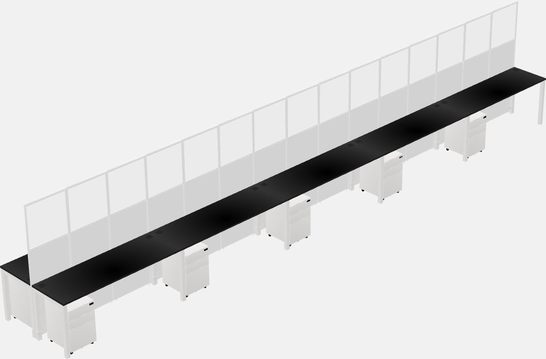 Cubículo rectangular compartido