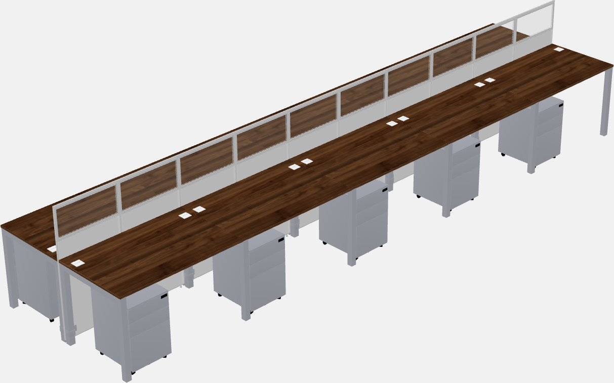 Cubículo rectangular compartido